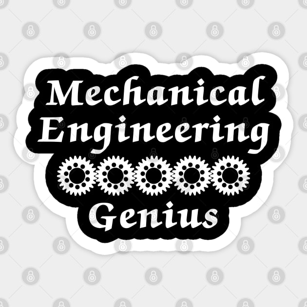 Mechanical Engineering Genius White Text Sticker by Barthol Graphics